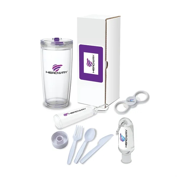 4 piece gift set with 22 oz. tumbler, bottle opener spinner,... from ASI 67866 Logomark/Valumark