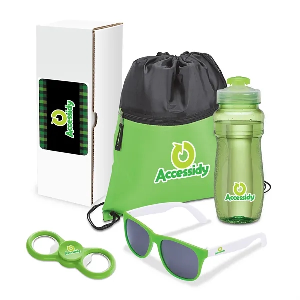 4 piece gift set with 24 oz. PET water bottle, bottle... from ASI 67866 Logomark/Valumark