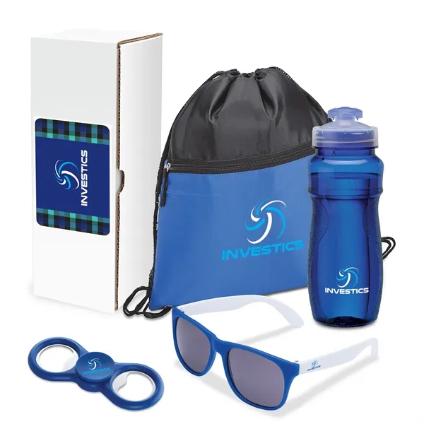 4 piece gift set with 24 oz. PET water bottle, bottle... from ASI 67866 Logomark/Valumark