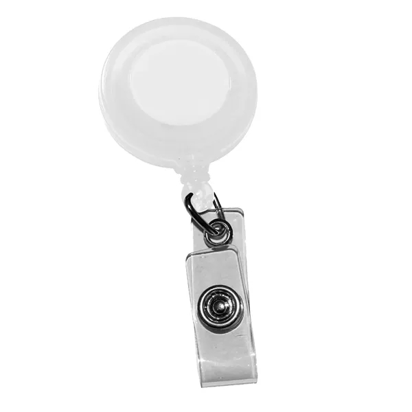 Round retractable badge holder with 30" long nylon cord and a... from ASI 68507 The Magnet Group / Perfect Line