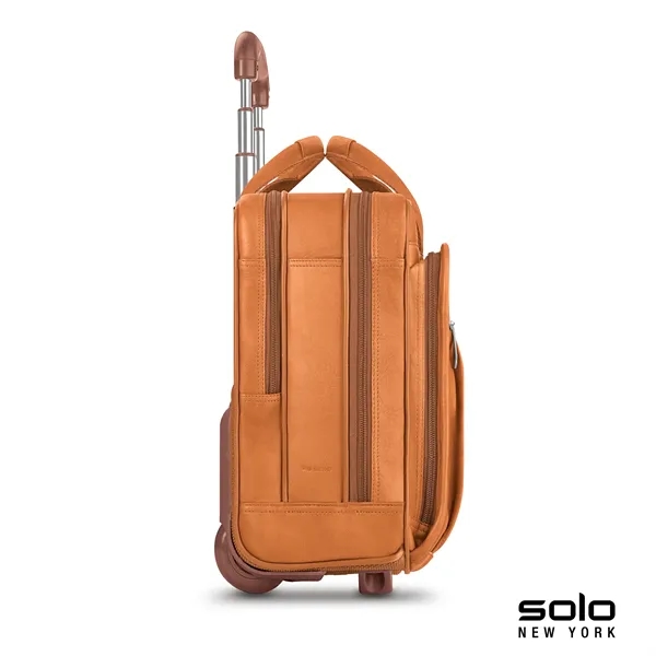 6.5" x 12.5" x 16.5" Solo® leather rolling trolley case with... from ASI 67866 Logomark/Valumark