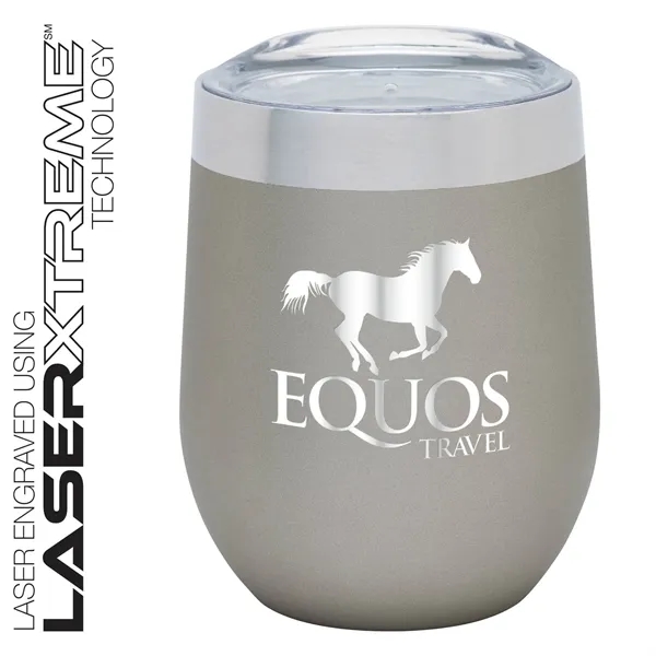 3.25" x 4.5" x 3.12" Brisbane 12-ounce stainless steel wine tumbler... from ASI 67866 Logomark/Valumark