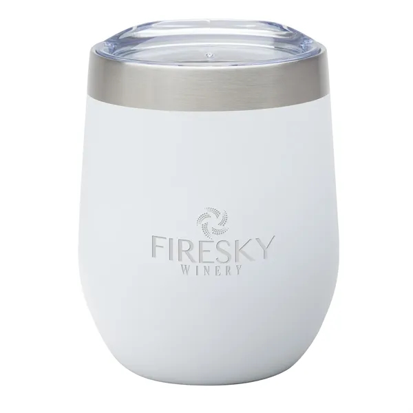 3.25" x 4.5" x 3.12" Brisbane 12-ounce stainless steel wine tumbler... from ASI 67866 Logomark/Valumark