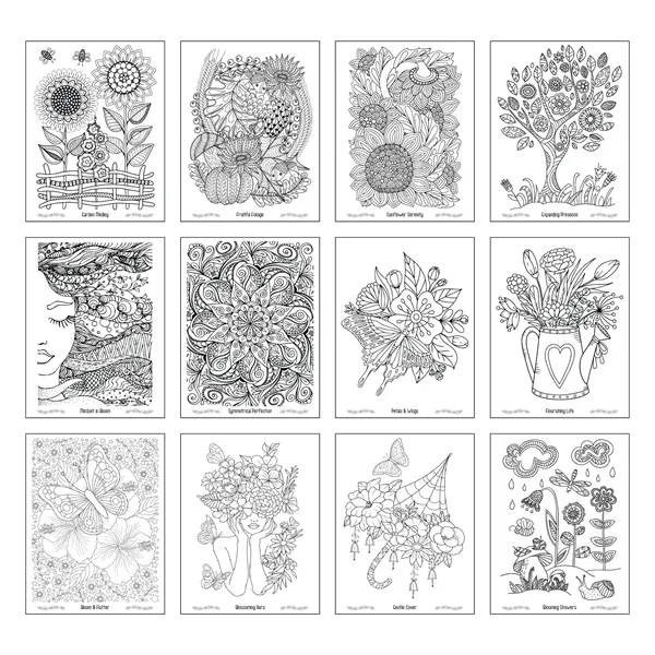 Adult Coloring Book - Hues of Happiness (Flowers)... from ASI 40480 Koozie Group / Norwood
