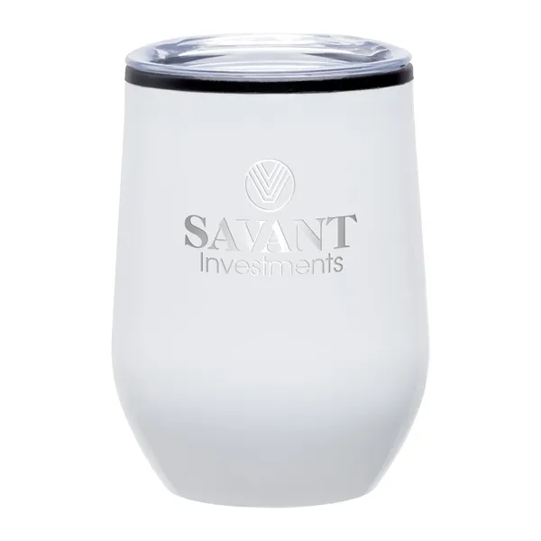 3.5" x 4.75" x 3.5" stainless steel 12-ounce wine tumbler with... from ASI 67866 Logomark/Valumark