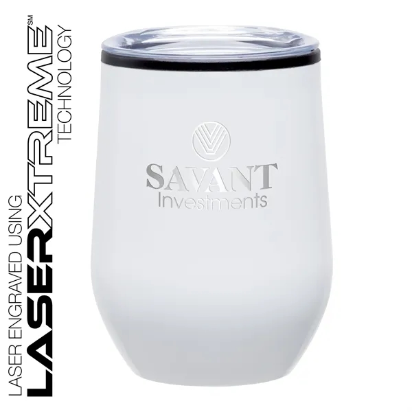 3.5" x 4.75" x 3.5" stainless steel 12-ounce wine tumbler with... from ASI 67866 Logomark/Valumark