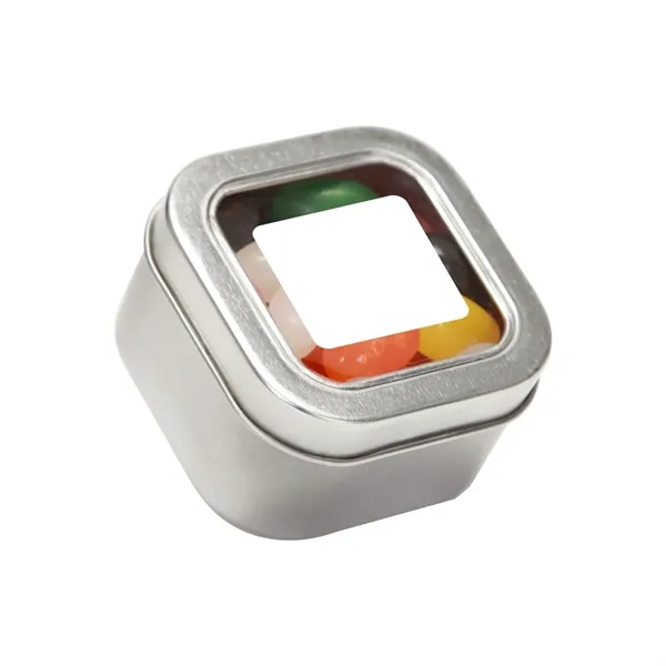 Small Square Window Tin filled with your choice of delicious candy... from ASI 68507 The Magnet Group / The 1919 Candy Company