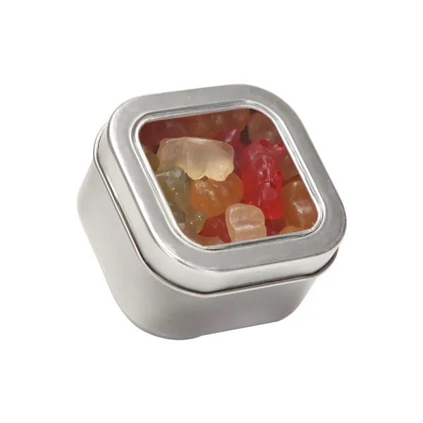 Small Square Window Tin filled with your choice of delicious candy... from ASI 68507 The Magnet Group / The 1919 Candy Company
