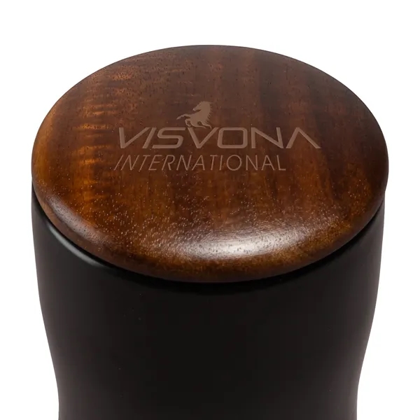 Tarrazu 12 oz. Double Wall Ceramic Tumbler w/ Wood Lid... from ASI 67866 Logomark/Valumark