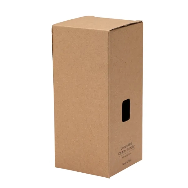 Tarrazu 12 oz. Double Wall Ceramic Tumbler w/ Wood Lid... from ASI 67866 Logomark/Valumark