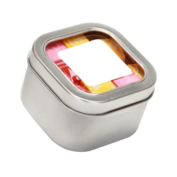 Large Square Window Tin fllled with your choice of delicious candy... from ASI 68507 The Magnet Group / The 1919 Candy Company