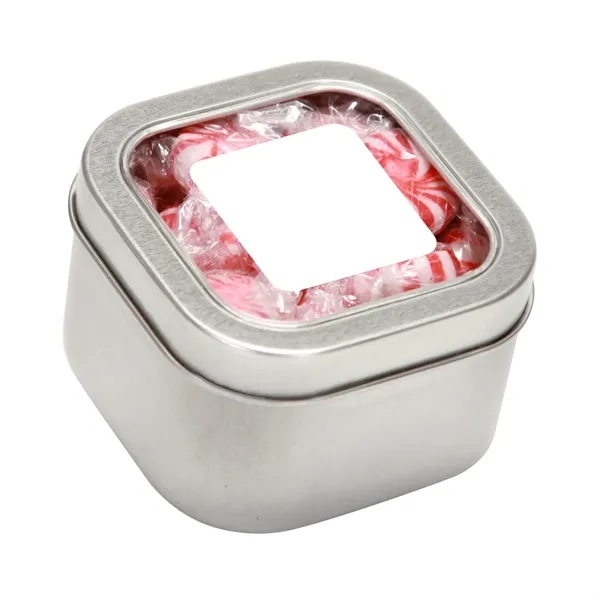 Large Square Window Tin fllled with your choice of delicious candy... from ASI 68507 The Magnet Group / The 1919 Candy Company