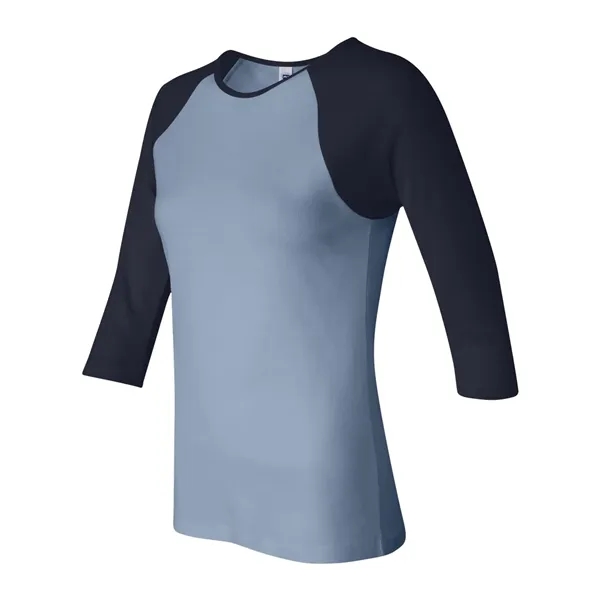 Women's baby rib 3/4 sleeve raglan t-shirt. Blank product.... from ASI 84358 S&S Activewear