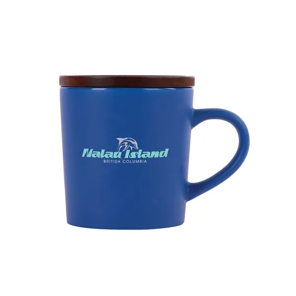 Copenhagen 16 oz. Ceramic Mug w/ Wood Lid... from ASI 67866 Logomark/Valumark