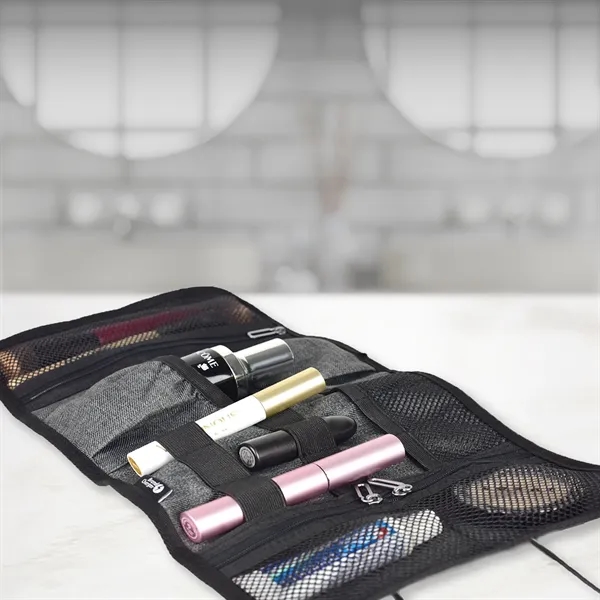 Water-repellent tech organizer with storage compartments and secure closure tabbed elastic... from ASI 68507 The Magnet Group / The Bag Factory®