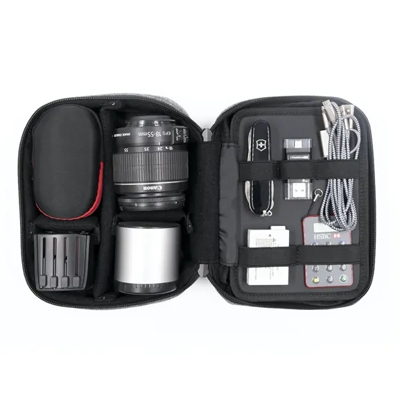 Travel organizer with adjustable interior, shockproof exterior, and mesh and zipper... from ASI 68507 The Magnet Group / The Bag Factory®