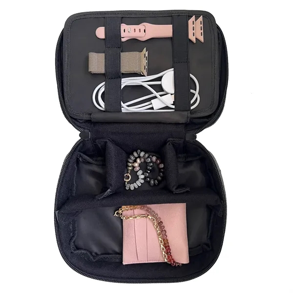 Travel organizer with adjustable interior, shockproof exterior, and mesh and zipper... from ASI 68507 The Magnet Group / The Bag Factory®