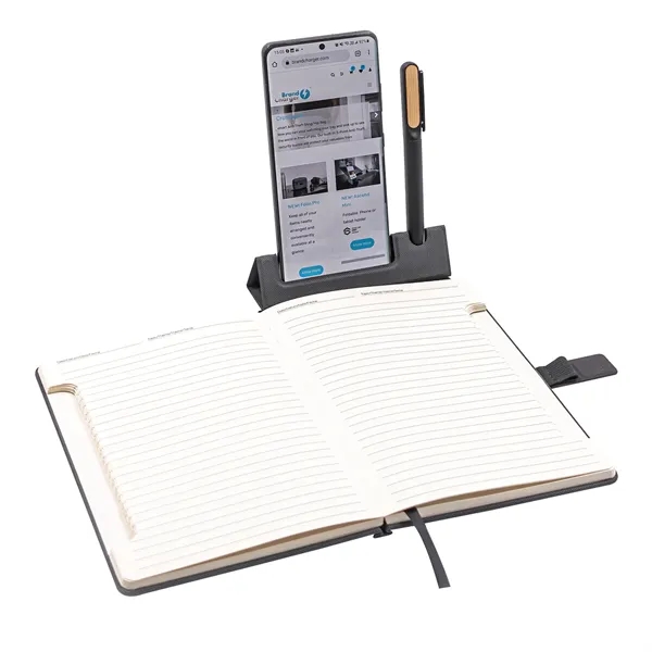 Hardcover notebook with 192 pages of A5 paper and fold-out phone... from ASI 68507 The Magnet Group / Perfect Line