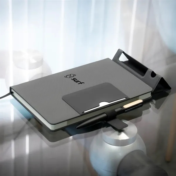 Hardcover notebook with 192 pages of A5 paper and fold-out phone... from ASI 68507 The Magnet Group / Perfect Line