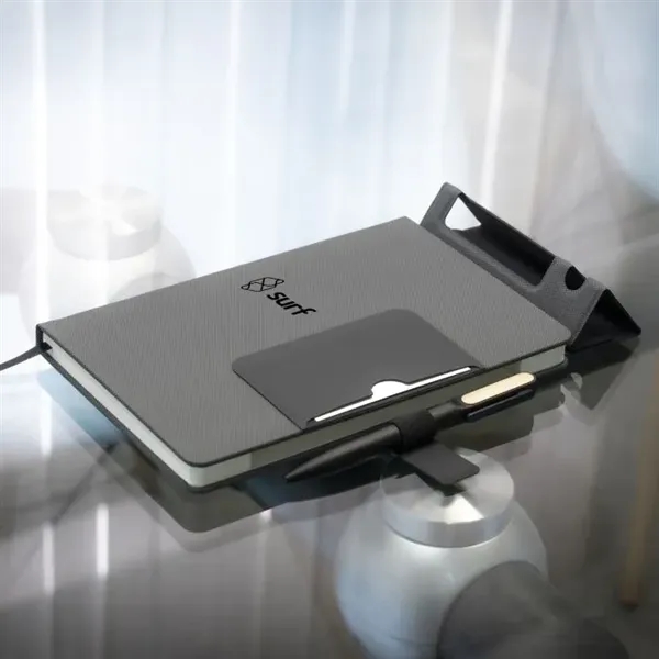 Hardcover notebook with 192 pages of A5 paper and fold-out phone... from ASI 68507 The Magnet Group / Perfect Line