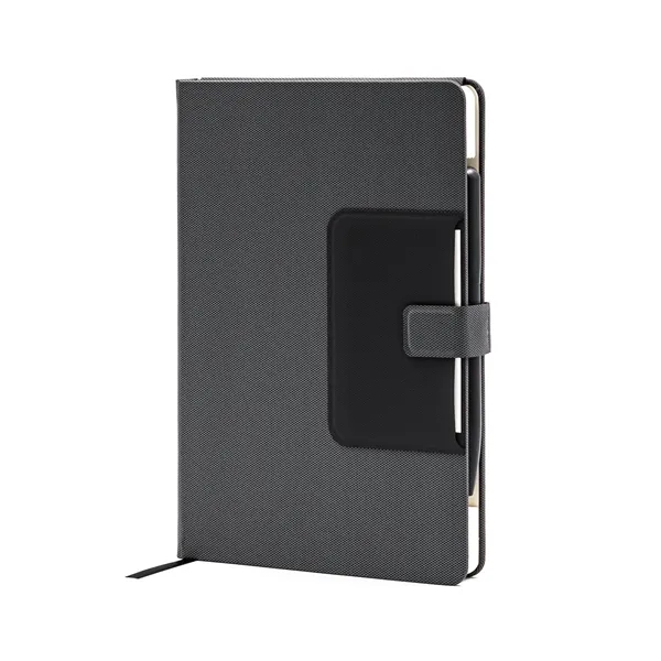 Hardcover notebook with 192 pages of A5 paper and fold-out phone... from ASI 68507 The Magnet Group / Perfect Line