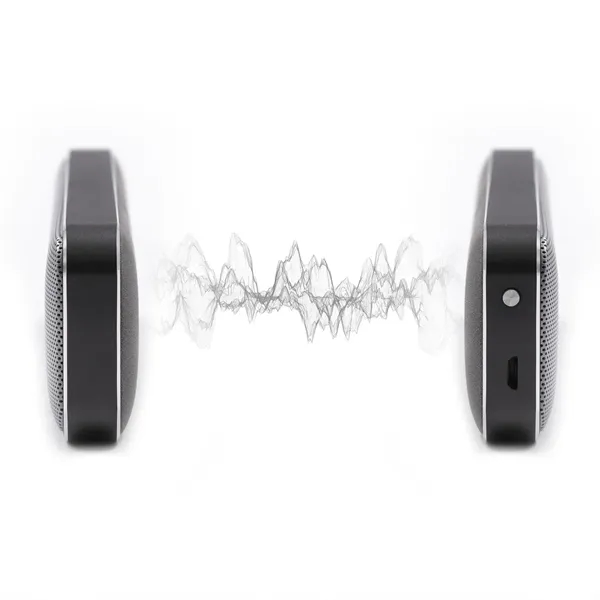 Aluminum and vegan suede 10-watt Nano Pro speaker with TWS pairing.... from ASI 68507 The Magnet Group / Innovations by Magnet™