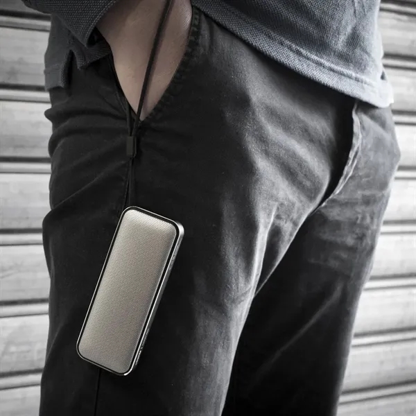 Aluminum and vegan suede 10-watt Nano Pro speaker with TWS pairing.... from ASI 68507 The Magnet Group / Innovations by Magnet™