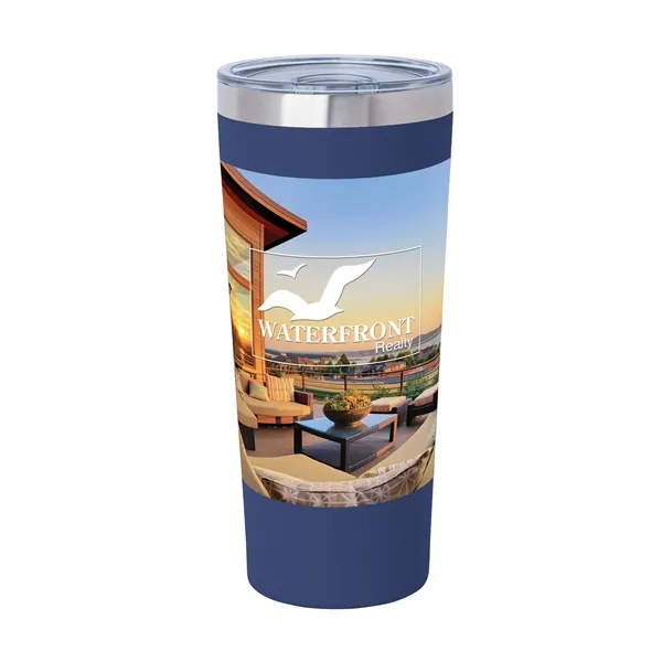 3.44" x 7.75" x 3.38" Biere double-wall stainless steel tumbler with... from ASI 67866 Logomark/Valumark