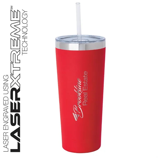 3.44" x 7.75" x 3.38" Biere double-wall stainless steel tumbler with... from ASI 67866 Logomark/Valumark