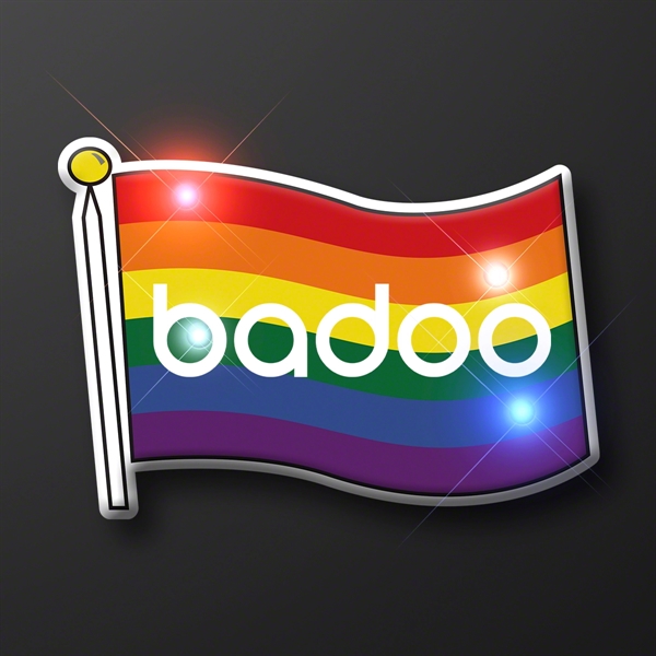 Light Up Rainbow Pride Flag Pins. Blank or Imprinted.... from ASI 34194 ALightPromos