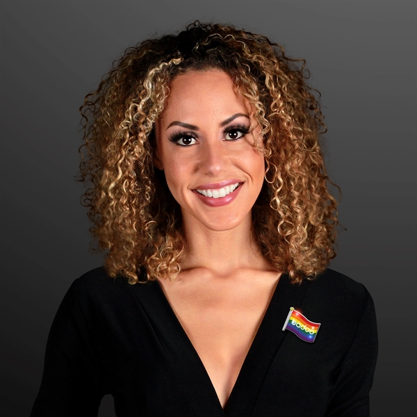 Light Up Rainbow Pride Flag Pins. Blank or Imprinted.... from ASI 34194 ALightPromos