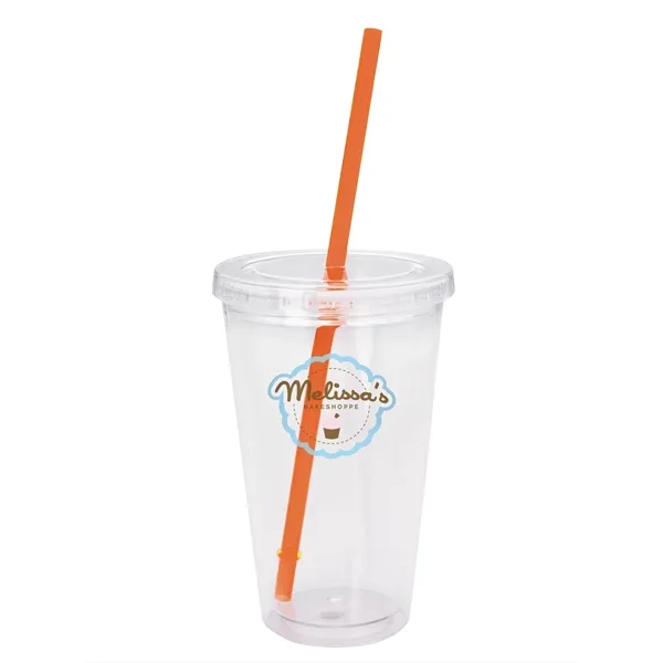 Clear Tumbler with Colored Lid - 18 oz.... from ASI 40480 Koozie Group / Norwood