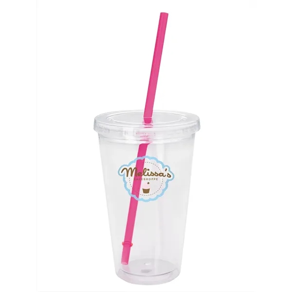 Clear Tumbler with Colored Lid - 18 oz.... from ASI 40480 Koozie Group / Norwood
