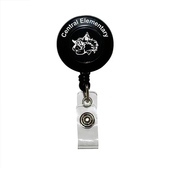 Badge holder with 30" retractable nylon cord and alligator clip on... from ASI 68507 The Magnet Group / Perfect Line