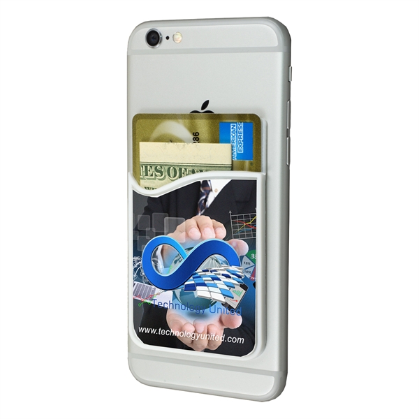 Customizable phone wallet with a removable microfiber cleaning cloth.... from ASI 62660 Innovation Line