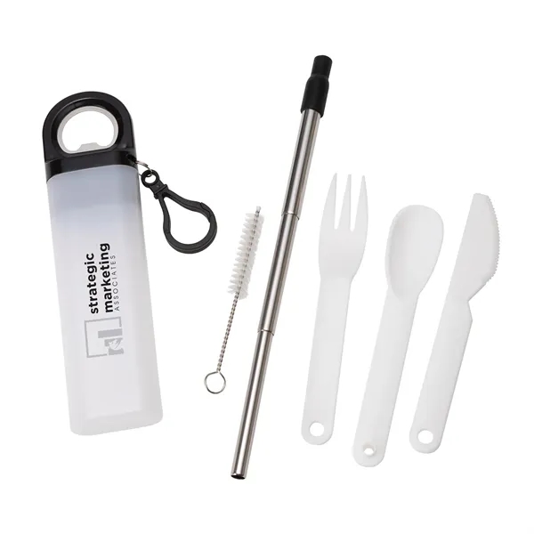 Griffith 3-in-1 Metal Straw, Cutlery Set & Bottle Opener... from ASI 67866 Logomark/Valumark