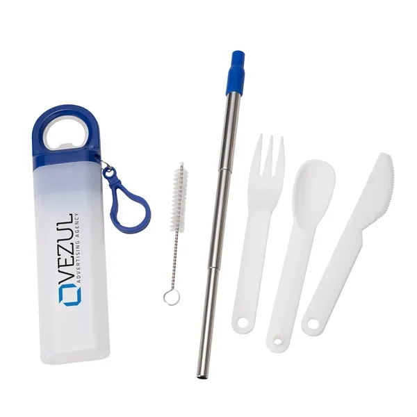 Griffith 3-in-1 Metal Straw, Cutlery Set & Bottle Opener... from ASI 67866 Logomark/Valumark