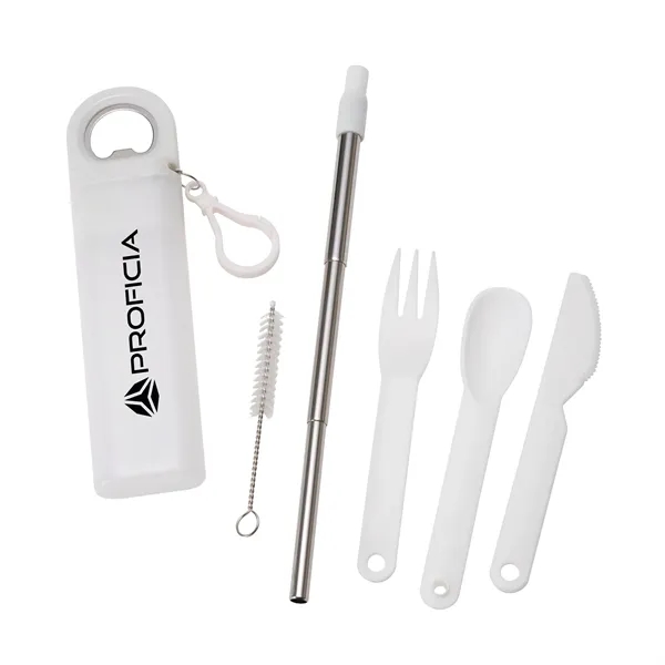 Griffith 3-in-1 Metal Straw, Cutlery Set & Bottle Opener... from ASI 67866 Logomark/Valumark