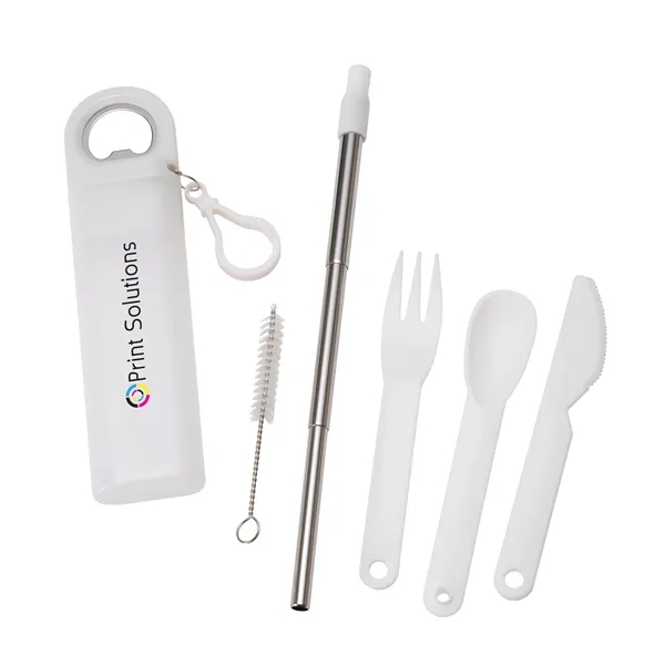 Griffith 3-in-1 Metal Straw, Cutlery Set & Bottle Opener... from ASI 67866 Logomark/Valumark