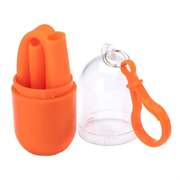 Bellini Silicone Straw in Capsule Case... from ASI 67866 Logomark/Valumark