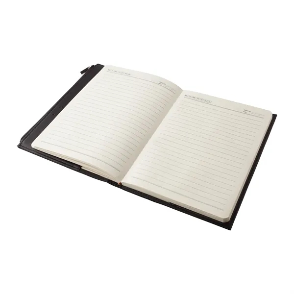 1" x 8.62" x 6" 80-page lined journal with replaceable leather... from ASI 67866 Logomark/Valumark