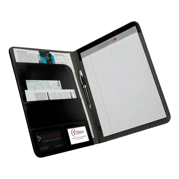 0.88" x 13" x 9.5" 40-page replaceable writing pad in leather... from ASI 67866 Logomark/Valumark