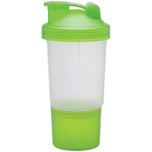 3.75" x 8" x 3.75" two-toned Buff fitness shaker cup; holds... from ASI 67866 Logomark/Valumark / Valumark™