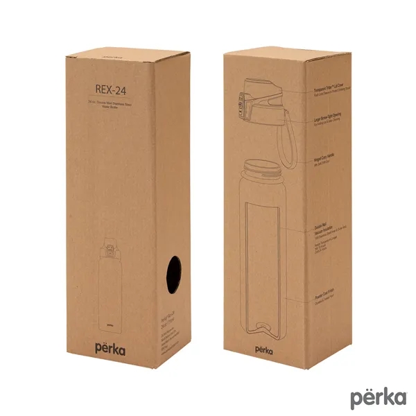 Perka® Rex 24 oz. Double Wall, Stainless Steel Water Bottle... from ASI 67866 Logomark/Valumark