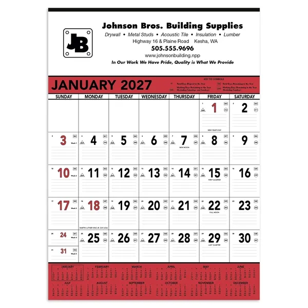 Triumph® Calendars Red & Black Contractor Memo... from ASI 40480 Koozie Group / Norwood Triumph Calendar