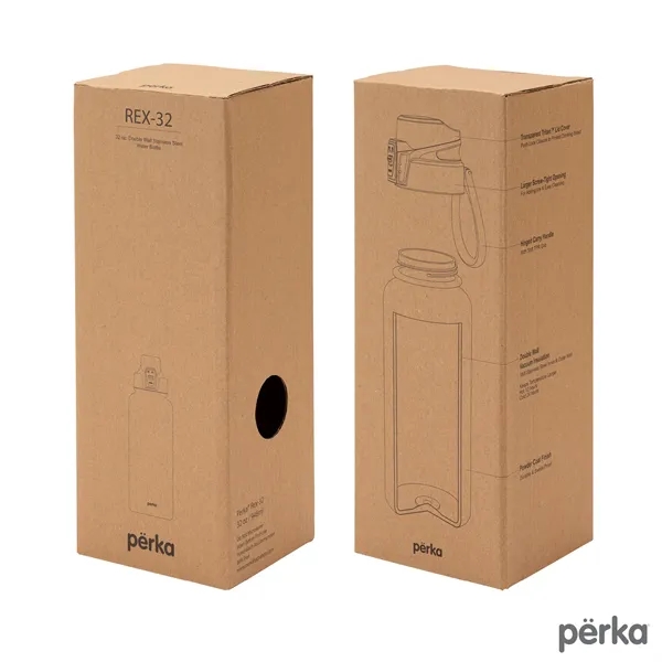Perka® Rex 32 oz. Double Wall, Stainless Steel Water Bottle... from ASI 67866 Logomark/Valumark