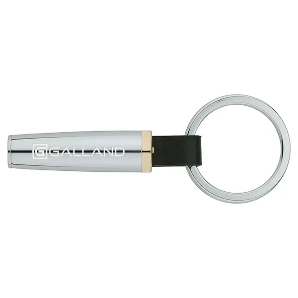 0.5" x 2.38" x 0.5" chrome and gold finished  keychain... from ASI 67866 Logomark/Valumark