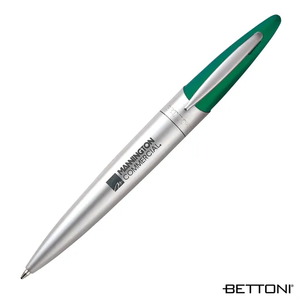 Twist action ballpoint pen with satin silver and rubber coated finish,... from ASI 67866 Logomark/Valumark