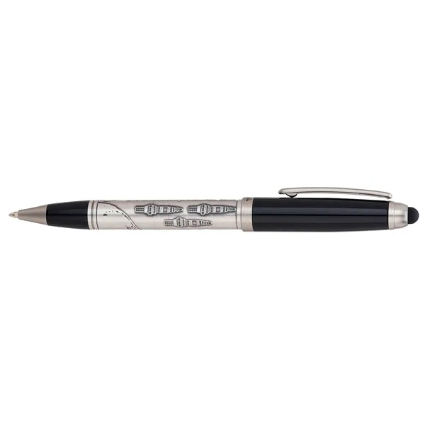 Ballpoint pen that features a custom-molded barrel, twist action mechanism and... from ASI 67866 Logomark/Valumark