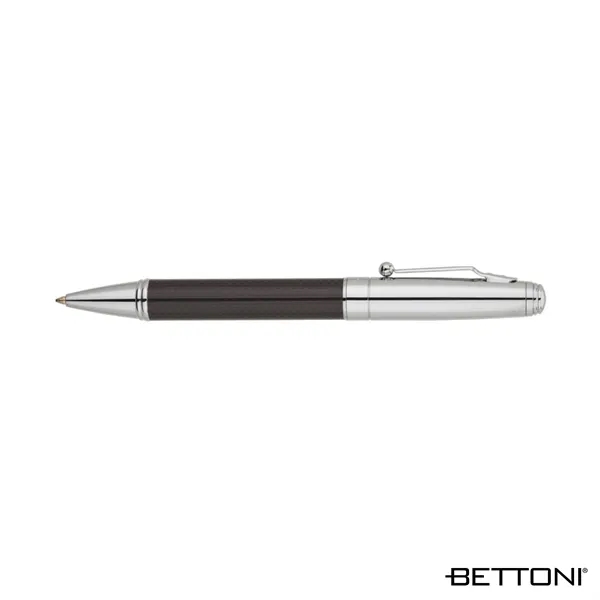 Twist action ballpoint pen with brass cap, high-gloss carbon fiber barrel... from ASI 67866 Logomark/Valumark
